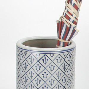 Porta pergamena grigio fantasia in ceramica S066 porta ombrelli da 24.4 pollici supporto <span class=keywords><strong>blu</strong></span> in ceramica - Product Image 4