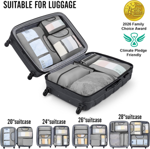 Juego <span class=keywords><strong>de</strong></span> 8 Cubos <span class=keywords><strong>de</strong></span> Embalaje Deportivos <span class=keywords><strong>de</strong></span> Poliéster con Asa y Cierre <span class=keywords><strong>de</strong></span> Cremallera, Ligeros y Plegables, 4 Tamaños para Equipaje <span class=keywords><strong>de</strong></span> Mano - Product Image 6