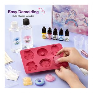 Materiales para Producción de Squishies a Granel, Gel AB Fácil de Mezclar, Molde de Formas de Animales, Cinco Colores, Polvo Flocado, Agitadores, Caja de Regalo - Product Image 3