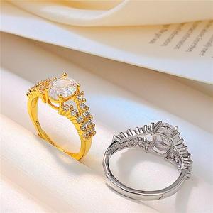 Anello Aperto Regolabile con Quattro Punte e Pietra Colorata, Anello Decorativo da Dito per Donne - Product Image 3