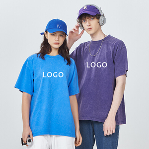 T-<span class=keywords><strong>shirt</strong></span> en coton 100% délavé en gros, poids lourd, surdimensionné, personnalisé, pour hommes, délavé à l'acide - Product Image 2