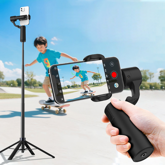 No APP 3-Axis Foldable Handheld Gimbal Smartphone Stabilizer Anti-Shake Cellphone Video Recorder Vlog Mobile Selfie Camera