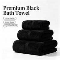 Serviettes en coton noir épaissies de qualité supérieure, super douces et très absorbantes, pour hôtels haut de gamme, salons de beauté et centres de spa
