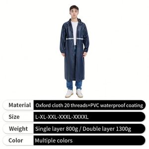 Black <b>Raincoats</b> Long-length Waterproof Hooded One-piece Heavyweight <b>Raincoats</b> for Farm - Product Image 5