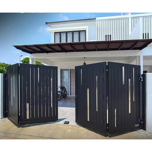 Porte coulissante à double battant en aluminium moderne, style ouvert, pour maison, jardin, industrie, résidence, extérieur, automatique, quincaillerie - Product Image 1