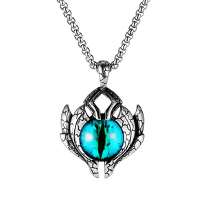 Collier en acier au titane à la mode rétro Hip-Hop Devil's Eye pour hommes Chaînes élégantes en forme de numéro avec diamant pour anniversaire - Product Image 2