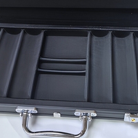 Boîte de rangement pour jetons de poker en aluminium, 300 pièces, avec poignée verrouillable, pour salle de jeux et voyages