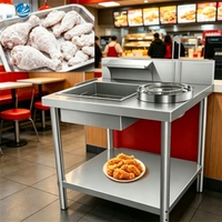 Hoge kwaliteit roestvrijstalen machine voor het coaten van gefrituurde kip, paneertafel, fastfood paneertafel te koop