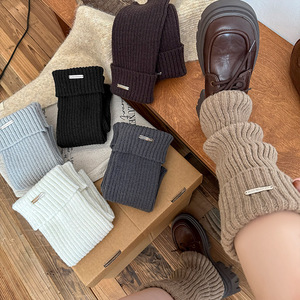 Women's Thick Warm Leg Warmers Autumn Winter Japanese Style Y2K Deer Fur Plush Calf Socks Solid Color Acrylic Fiber - Product Image 4