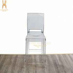Sgabello da Bar in Acrilico con Schienale, Design Moderno, Sedia in Plastica PC Resistente per <span class=keywords><strong>Cucina</strong></span>, Bar, Caffè, Sala da Pranzo, Ristorante, Eventi, Matrimoni - Product Image 2