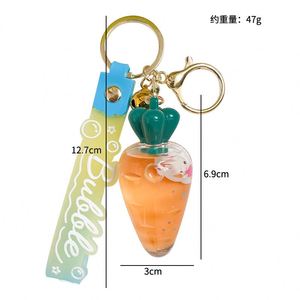 Creative Custom Cute Rabbit Keychains Animal Liquid Boba <b>Floating</b> Liquid Keychain - Product Image 5