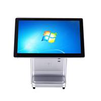 Monitor POS de Pantalla Dual de 15.6 Pulgadas, Máquina Todo en Uno con Windows y Android, Escáner de Código de Barras 2D Integrado, Sistema POS para Comercio Minorista