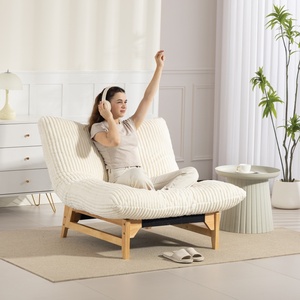 Fauteuil <span class=keywords><strong>chaise</strong></span> <span class=keywords><strong>longue</strong></span> simple en velours côtelé sans accoudoirs, canapé paresseux rembourré en tissu pour salon et mobilier d'hôtel - Product Image 5