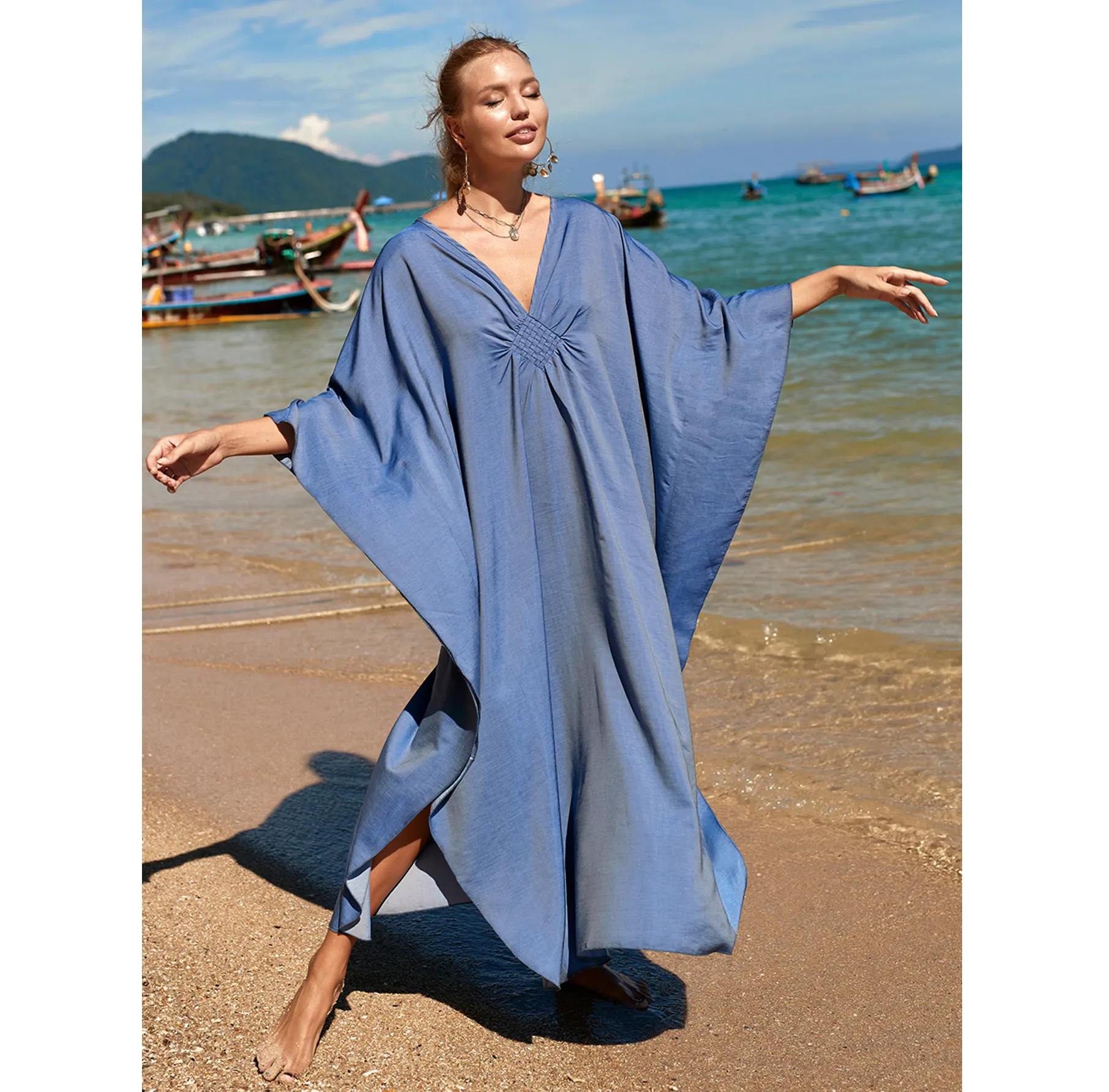 Atacado pareo sarongue praia vestido capa para cobrir praia bali thai sarongs