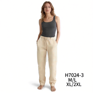 Pantaloni Jogger Casual da Donna HDJ H7024-3 M/L XL/2XL con Coulisse in Vita Vestibilità Comoda in Cotone e Fibra di Bambù Tinta Unita per Autunno - Product Image 1