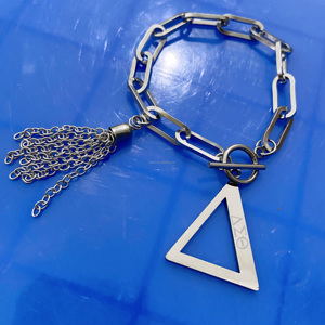 Collar con Colgante de Cadena de Acero Inoxidable con Letra Griega para Chicas, Collares Alpha Kappa Delta Zeta IVY - Product Image 3