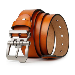 Cinturón ajustable, capa de cabeza de cuero vintage, cinturón con hebilla de PIN creativo, logotipo impreso, cinturones de cuero genuino de Pakistán - Product Image 1