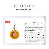 Porte-clés Pompon en fourrure d'ange coloré, mignon, avec strass scintillants, motif ballerine, pendentif de sac
