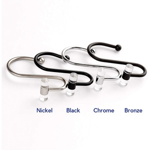 Gancho de cortina de ducha HB Spot, 12 anillos, ganchos acrílicos resistentes a la oxidación, perchas para baño, ganchos de cortina de ducha acrílicos deslizantes, anillos - Product Image 2