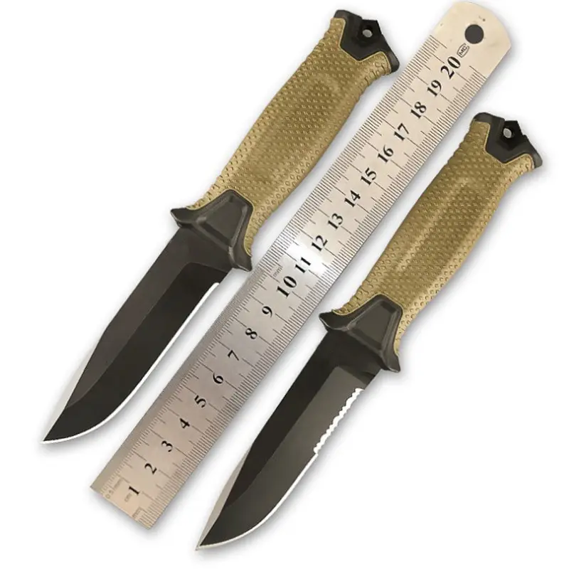 뜨거운 판매 고품질 야외 캠핑 사냥 생존 전술 포켓 EDC 도구 칼 칼집이있는 고정 블레이드 나이프