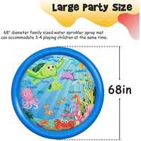 68 "pouces Sprinkler Pad Splash Tapis De Jeu En Plein Air Eau Jouets Gonflable Splash Pad Bébé Toddler Piscine pour Enfants