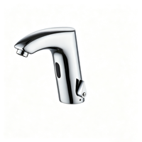 Robinet de lavabo automatique à capteur infrarouge sans contact, mitigeur intelligent chaud/froid en laiton massif PVD chromé