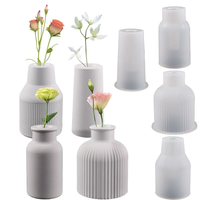 Moule en silicone DIY pour vase en époxy cristallin, moule créatif pour vase en plâtre, ornement miroir pour arrangement floral