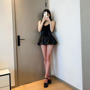 薄防钩涤纶镂空渔网丝袜性感瘦身辣妹勃艮第休闲夏季天然3162 - Product Image 2