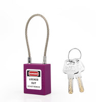 Candado de Seguridad con Cable, Candado LOTO, Candado de Bloqueo, Candado de Seguridad Industrial, Cable de 150 mm