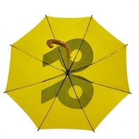 Parapluie droit en bois à 8 baleines avec poignée en bois naturel, idéal pour événements marketing, cadeau promotionnel, parapluie tendance