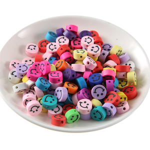 En Stock cuentas <span class=keywords><strong>de</strong></span> polímero 10mm 100PCs lindo colorido redondo <span class=keywords><strong>Fimo</strong></span> sonrisa arcilla cuentas - Product Image 4
