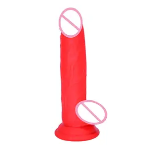 女性硅胶逼真XXL红色大阴茎假阳具女性性玩具假阳具