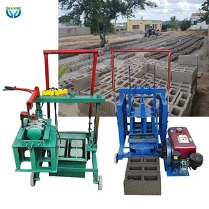 Semi-Automatic Small Mobile Manual Hollow Cement Brick Making Machine Concrete Block Making Machine Manufacturer