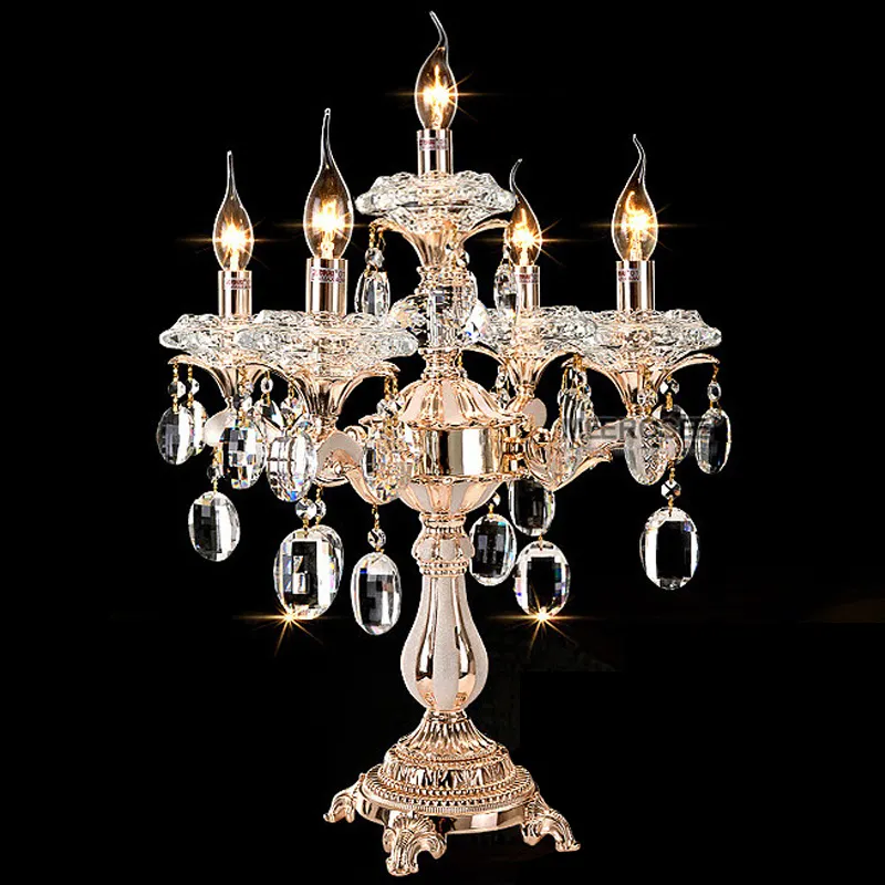 Meerosee 5 Lights 62センチメートルHigh Crystal Candelabra Centerpiece、Crystal Wedding Table Lamp MD82017