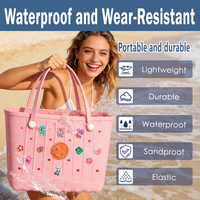 Sac de plage grande capacité en EVA 2026, fourre-tout imperméable pour femme, sac à main de voyage, de shopping ou de piscine, motif géométrique, deux poignées