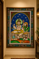 Картина Pattachitra с изображением Шивы, сидящего с Парамити, иногда просто называемая Шива-Парамити, для интерьера гостиной.