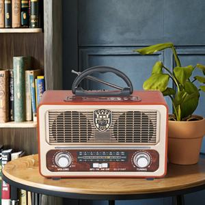 Factory Retro Wooden FM AM SW Radio with Dual Speaker and BT TF USB MP3 Player for Home Outdoor Use - Product Image 2