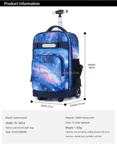 2024 deportes de invierno estilo viaje de negocios impermeable Oxford Trolley Bag con mochila escolar característica para almacenamiento - Product Image 6