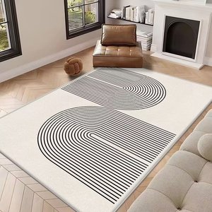 Alfombra nórdica rectangular de gama alta, Alfombra de dormitorio blanca con viento silencioso de Color liso, alfombra ligera de lujo para el hogar y la sala de estar - Product Image 5