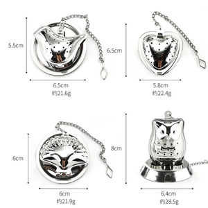<b>Tea</b> <b>Infuser</b> 304 Stainless Steel With Chain Polished Silver Creative <b>Tea</b> Strainer For Brewing - Product Image 3