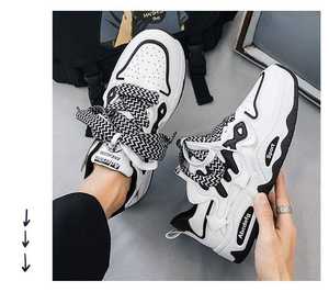 Zapatos deportivos casuales de verano para hombre, con cordones, a la moda, antideslizantes, transpirables, que no dejan olor a pies, estilo walking, que aumentan la altura. - Product Image 5