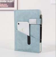 Carnet de notes en cuir PU avec couverture en tissu de lin de haute qualité en gros, avec porte-stylo élastique