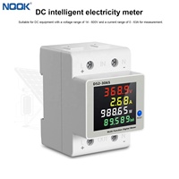 DC Din Rail Meteran Daya Multi-Fungsi Fase Tunggal Tampilan Digital Monitor Tegangan Arus Energi 100A Maks untuk Sistem PV Surya
