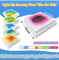 Dalles de sol liquides interactives sensorielles à LED, alimentées par batterie, qui changent de couleur, pour une ambiance de pierres en cascade