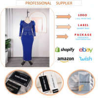 Robes africaines de luxe grande taille pour femmes, robes de soirée maxi à manches longues à col en V ornées de strass, robes de cérémonie pour femmes