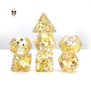 Juego de Dados Poliédricos de Resina Personalizados para Halloween, Dados D20 para Juegos de Rol, con Núcleo Líquido, Diseño de Diablo - Product Image 1