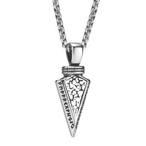 Colgante de flecha vikinga de acero inoxidable para hombre, cadena de bambú, collar llamativo estilo hip-hop, accesorios <span class=keywords><strong>Quanxi</strong></span> Shui PN-1859 - Product Image 6