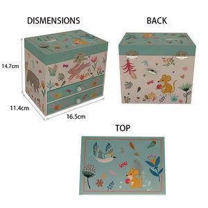 Boîte à bijoux musicale Jakos avec 2 tiroirs et un design d'animaux mignons - pour un cadeau pour l'anniversaire des filles, Noël et les fêtes - Product Image 3