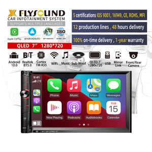 Flysonic Lecteur DVD voiture multifonction 8 cœurs 2 + 32 Go QLED 1280x720 Écran <span class=keywords><strong>7</strong></span> pouces Navigation voiture Radio Android - Product Image 1