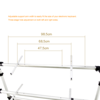 CNBear K-709 Fully Adjustable Height Anodized Aluminum & Plastics 3-Tier DJ Keyboard Stand From Taiwan